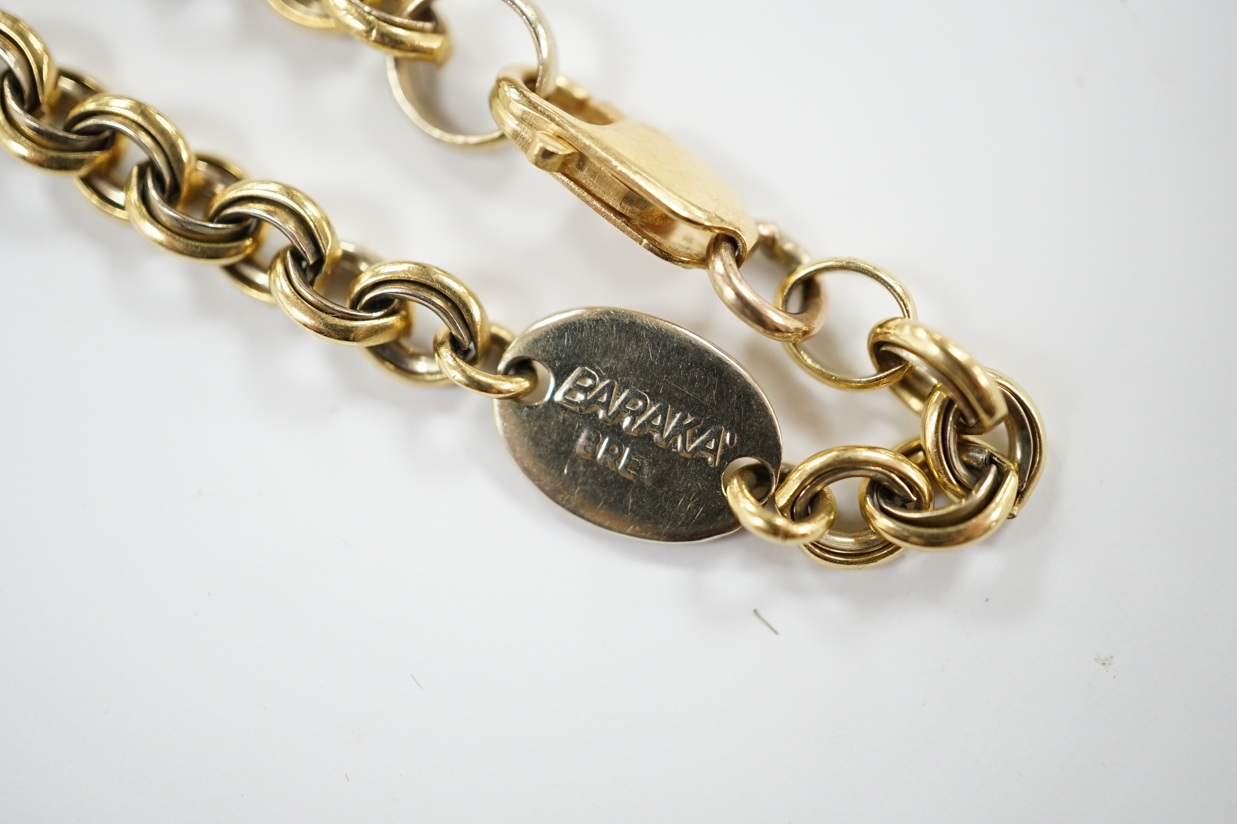 An Italian 750 yellow metal bracelet, 18cm, 11.7 grams.